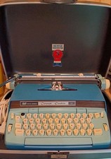 VTG Blue Smith Corona Coronet Automatic 12 Electric Typewriter & Case Excellent picture