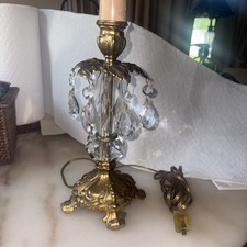 VTG GIM 3211 Hollywood Regency Table Lamp Brass & Lucite 1972  12