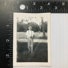 Young Boy Portrait 1949 Snapshot Photograph Outdoor Candid Americana picture