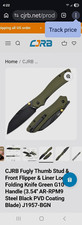 CJRB Fugly J1957-BGN Pocketknife AR-RPM9 Wharncliffe Plain Liner Green G10 Clip picture