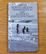 North Carolina Map Vintage 1978-79 Road State Travel Highway City Transportation picture