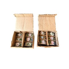 Vintage Porcelain Floral Napkin Rings Hand-Painted Pastels CottageCore Set of 12 picture