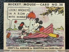 Vintage 1935 Mickey Mouse Bubble Gum  Card No. 38 Type 2 picture