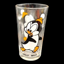 Vintage 1973 Pepsi collector series Chilly Willy glass  Walter Lantz character picture