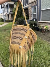Authentic White Mountain Apache Burden Basket Hand Woven Signed Tin Jingles picture