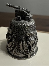 Vintage Pewter Scottish Thistle Cannon Topper Thimble picture