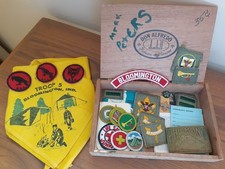 Vintage BSA Boy Scout TROUP 5 Philmont Ranch Lot Belt Buckle Bandanas Patches picture
