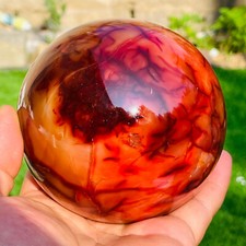 2.6LB Natural Red Carnelian Agate Ball Quartz Crysta Energy Sphere Reiki healing picture