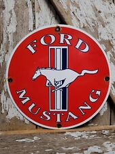 VINTAGE FORD MUSTANG PORCELAIN SIGN OLD FOMOCO MOTOR SERVICE AUTO PARTS HORSE picture