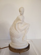 Antique Lenox  Leda & The Swan  Bisque Porcelain Boudoir  Lamp c. 1929 picture