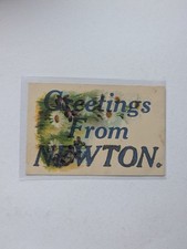 Greetings From Newton Postcard Vintage Daisies Pinecones Unposted picture