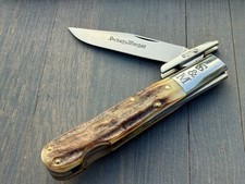 2017 Schatt & Morgan Swing Guard Knife Torched Sambar Stag S&M 1/30 Limited Run picture