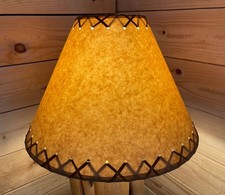 Rustic Oiled Kraft Laced Lamp Shade - 16