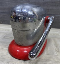 Vintage Rival Juice-O-Mat tilt top juicer red  chrome metal NJ-848 Lemon Squeeze picture