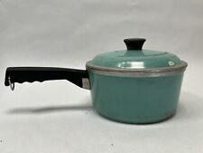 Vintage Teal Blue Aqua CLUB Pot W/ Lid Metal Cookware 8 in Diameter6 Quarts picture