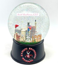 NEW Large CHRISTMAS CRYSTAL WATER GLOBE Raleigh North Carolina NCSU Campus Town picture