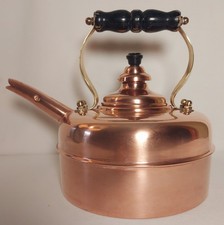 Vintage SIMPLEX Patent Whistling Copper Tea Kettle Stovetop Pot Made in England picture