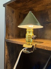 Vintage Tensor Mini Clip On Clamp Light MCM Brass Finish Art Deco Lamp Shelf picture