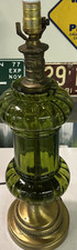 Vintage Green Glass Hollywood Regency Style Mid Century Lamp-Works-BeautifulMCM picture