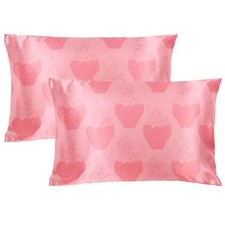 NWT Strawberry Shortcake 2 Pk Reversible SATIN Pillowcases 20 X 30 picture