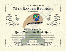 75th Ranger Regiment (A) Personalized Art Print 8.5 x 11 (TAN) (TAB/SCROLL) picture