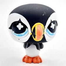 Hasbro Littlest Pet Shop Black Penguin Mini Vinyl Figure LPS Animal Collectible picture