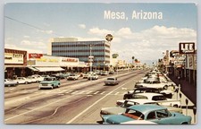 Vintage Mesa Arizona Main Street US Highways 60 70 80 Postcard 1960s picture
