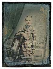 Antique Tintype Photo Young Woman Girl 1800s 6.5