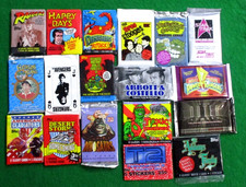 VINTAGE WAX /FOIL PACK LOT 18 DIFF. SEALED CARD PACKS-RAIDERS LOST ARK-STOOGES++ picture