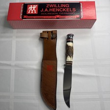 Zwilling J.A. Henckels HK 500 Deer Stag Handle Knife w/ Sheath & Original Box picture
