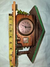 Antique German Heirloom Black Forest Wooden / Wood Chalet Wind Up  Clock picture