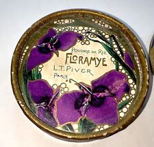 Rare Antique 1922 L.T. Liver “FLORAMYE” Face Powder Box Paris Unsealed Full picture