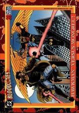 1993 SkyBox DC Comics Bloodlines #39 Hawkman versus Mongrel picture