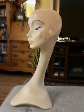 Vintage Female Mannequin Head Bust Store Counter Hat Wig Display 24” Swan Neck picture