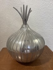 Rare Vintage Wilton Armetale Onion Shaped Bowl With Lid Handcrafted picture
