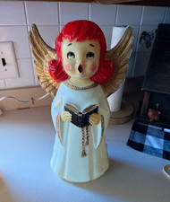 Vintage Lidco Blow Mold Red-Haired Singing Angel 1960’s Lighted 13.5