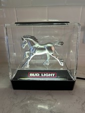 Vintage Bud Light Silver Budweiser Clydesdale Horse Light Up Bar  Sign picture