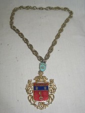 vintage ANGERS Quo Pata Vocant large charm royal crown griffon pendant necklace picture