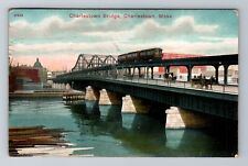 Charlestown, MA-Massachusetts, Charleston Bridge Antique c1908, Vintage Postcard picture