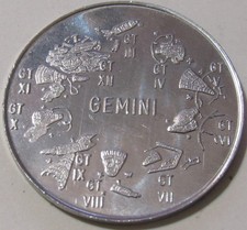 GEMINI MISSION MANNED SPACECRAFT FLIGHT SERIES ALUMINUM COIN 1.5
