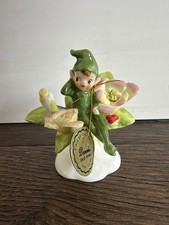 VTG Napcoware Napco Pixie Flower of the Month Elf Figurine December Xmas Rose picture