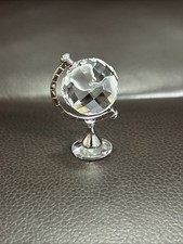 Vintage Swarovski Crystal Memories Miniature Globe Figurine Rhodium Stand 1.5