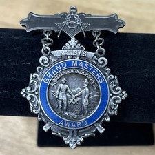 2018 Kansas Grand Masters Award Masonic Freemason Medal Pin Mysteria  picture
