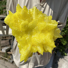 3.4LB Rare yellow sulfur crystal quartz crystal mineral specimen picture