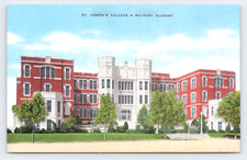 c1950 St Joseph's College Military Academy Hays KS Postcard Catholic ROTC School picture