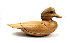 Vintage Wood Carved Duck Sculpture Decoy picture