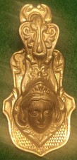 Antique Victorian Brass Figural Letter Paper Clip Wall Hanging Desk Clip 5.5
