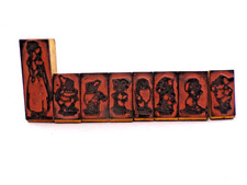 RARE 1938 Disney Snow White & Seven Dwarfs Wood Stamp Set StamperKraft Fulton picture
