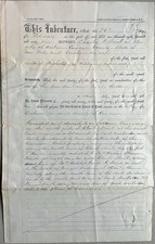 Antique 1861 Pre Civil War Legal Document Property Land Deed indenture Ephemera picture