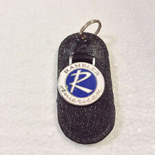 Vintage Leather Car Keychain Vintage Key Ring Key Fob Rambler American NOS picture